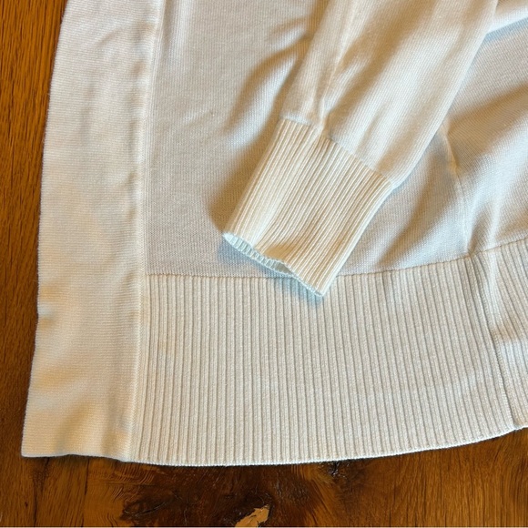 WHBM Rib-Trim Long Open Front Cardigan Sweater Women’s SZ XS in Off White - Picture 5 of 9